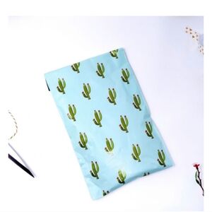Cactus Print Blue Poly Bag